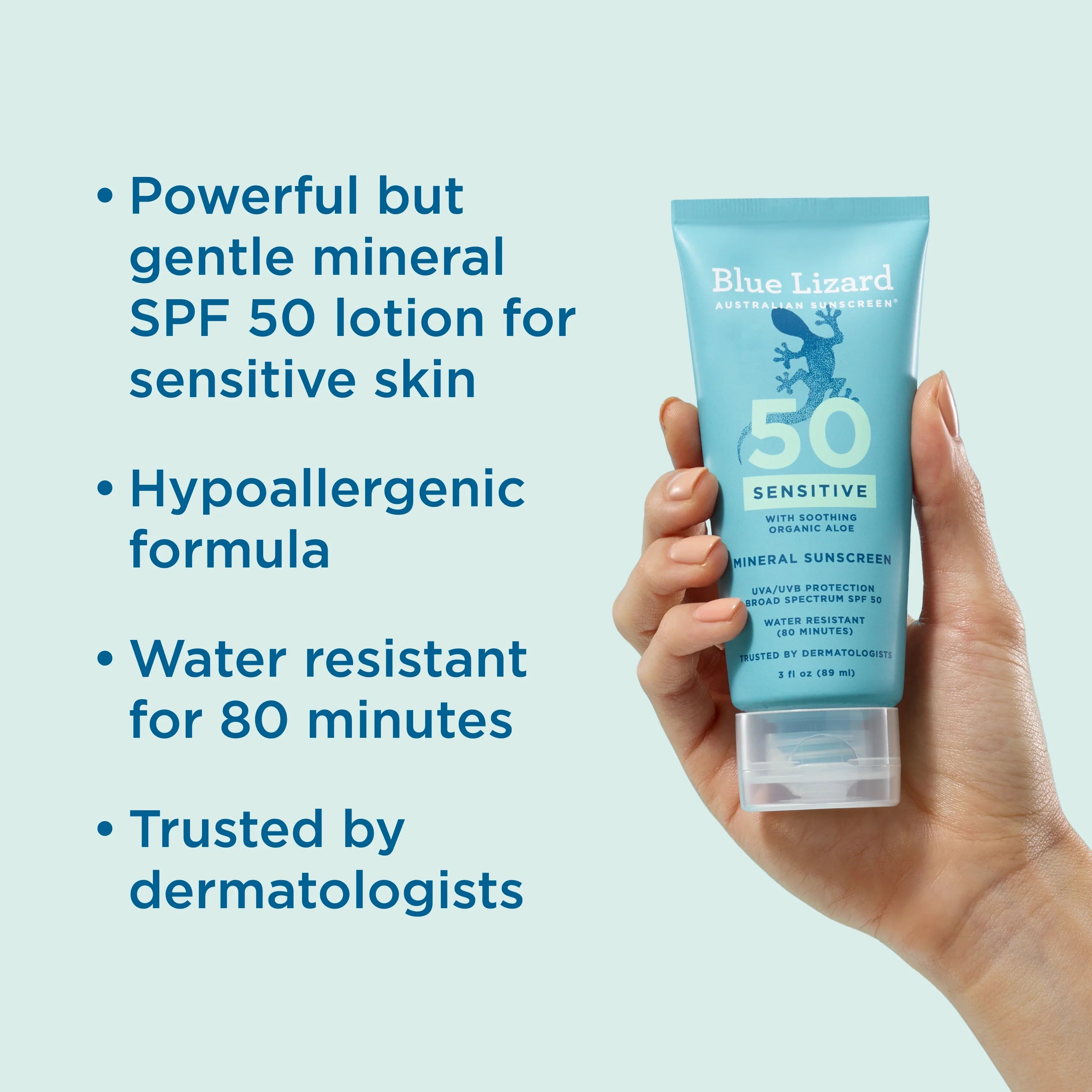 Blue Lizard Sensitive Mineral SPF 50 Sunscreen Lotion